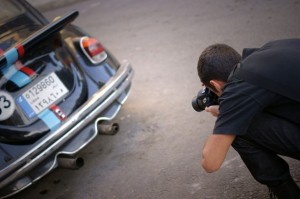 camera pointed at car